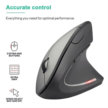 Ergonomic Vertical Wireless Mouse